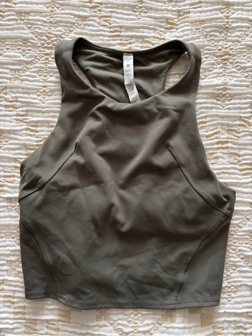 lululemon athletica Olive Green High Neck Racerback Tank